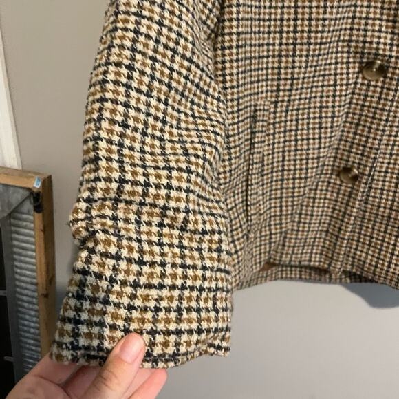 Old Navy Oversized Double Breasted Textured Houndstooth Blazer Size Small Brown - Picture 3 of 7